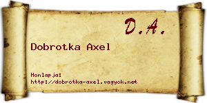 Dobrotka Axel névjegykártya